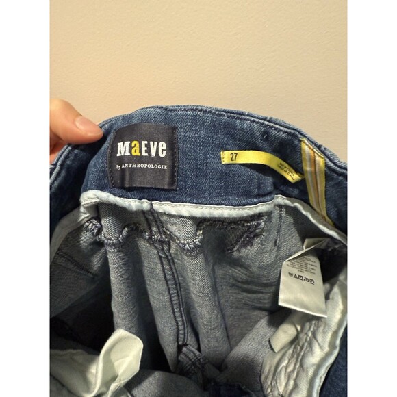 ANTHROPOLOGIE MAEVE BOMBSHELL JEANS slim straight high rise medium blue 27 - Picture 4 of 5